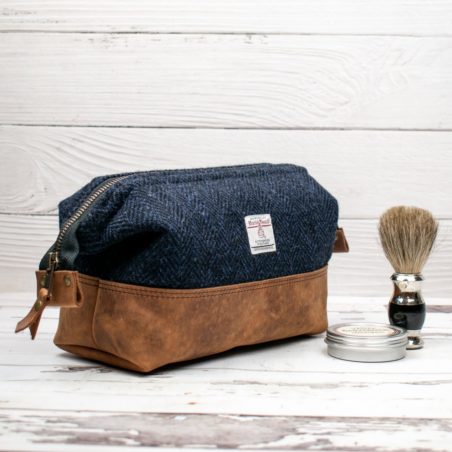 Harris Tweed® Gael Bag - Navy/Black Herringbone - READY TO SHIP