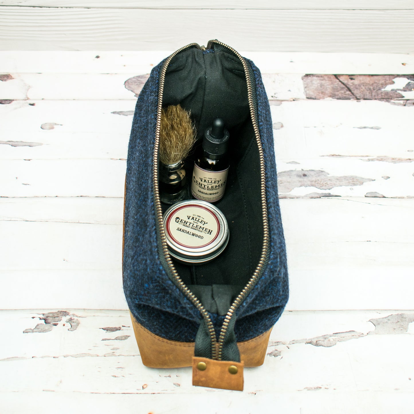 Harris Tweed® Gael Bag - Navy/Black Herringbone - READY TO SHIP