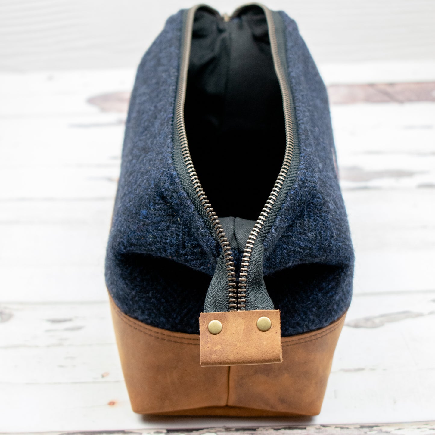 Harris Tweed® Gael Bag - Navy/Black Herringbone - READY TO SHIP