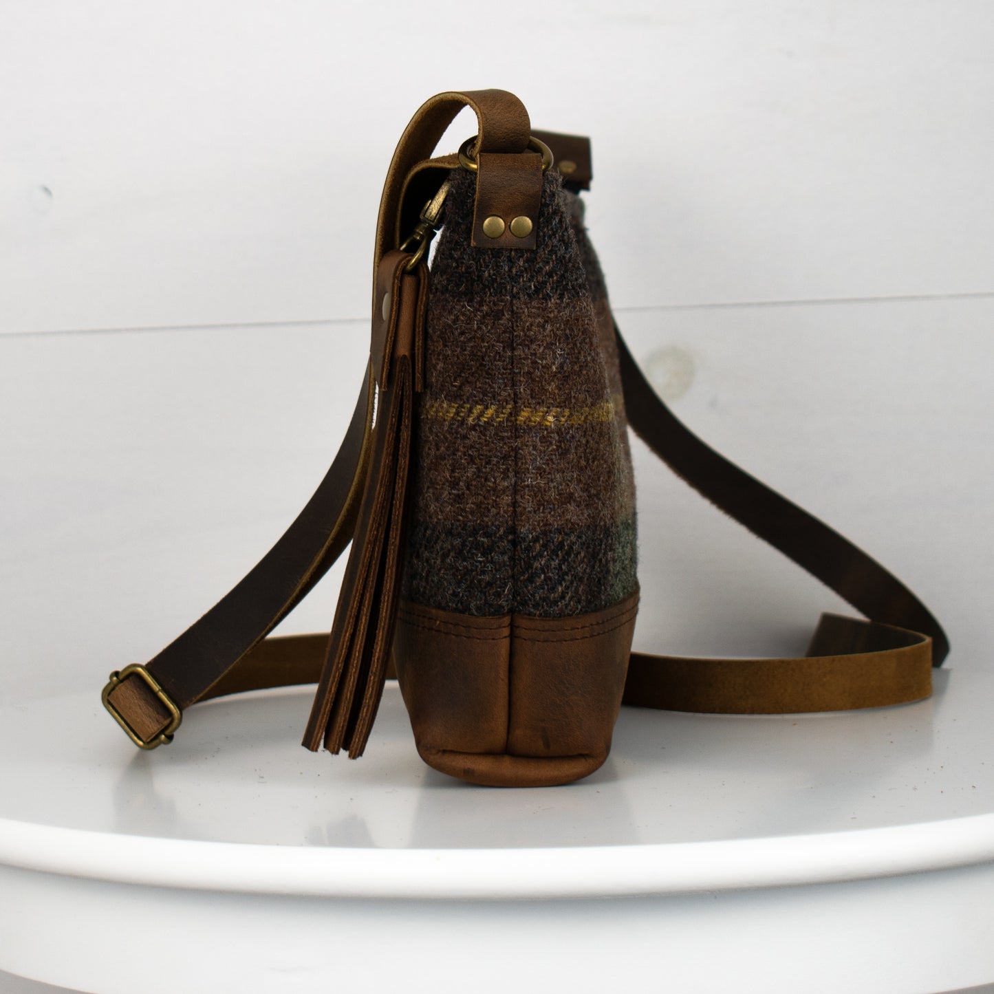 Wee Bag - Green/Brown Plaid Harris Tweed®