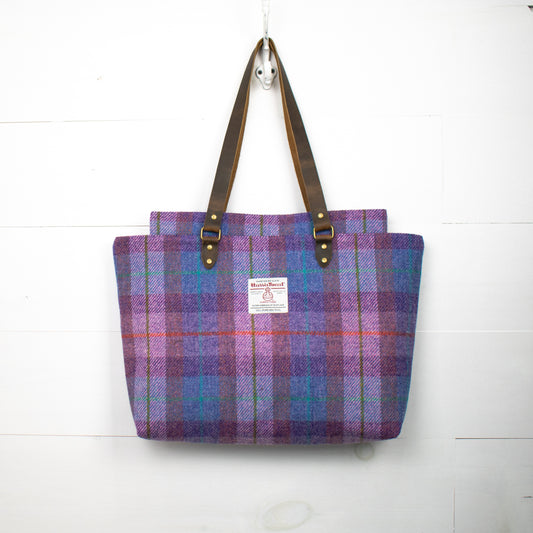 Market Tote - Purple/Raspberry Check