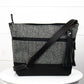 Double Zip Bonny Bag - Black/White Herringbone - READY TO SHIP
