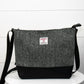 Double Zip Bonny Bag - Black/White Herringbone - READY TO SHIP