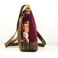 Double Zip Bonny Bag - Burgundy/Juliet Rose - READY TO SHIP